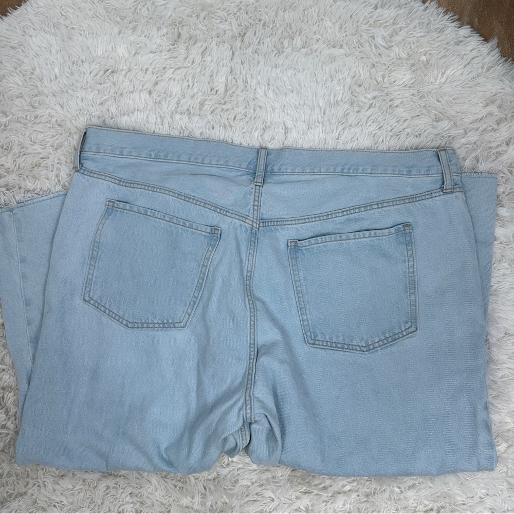 Old Navy High Rise Slouchy Straight Jeans 24 Distressed Button Fly - Picture 6 of 7